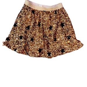 Crew Cuts gold sequined skirt. XS - elastic waist. NWOT.
